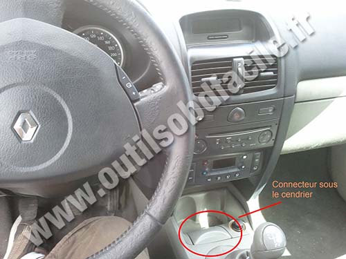 Renault clio obd location
