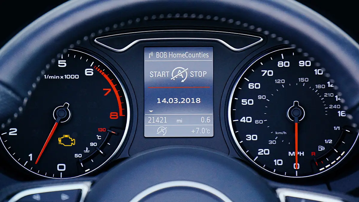 Yellow engine light on dashboard