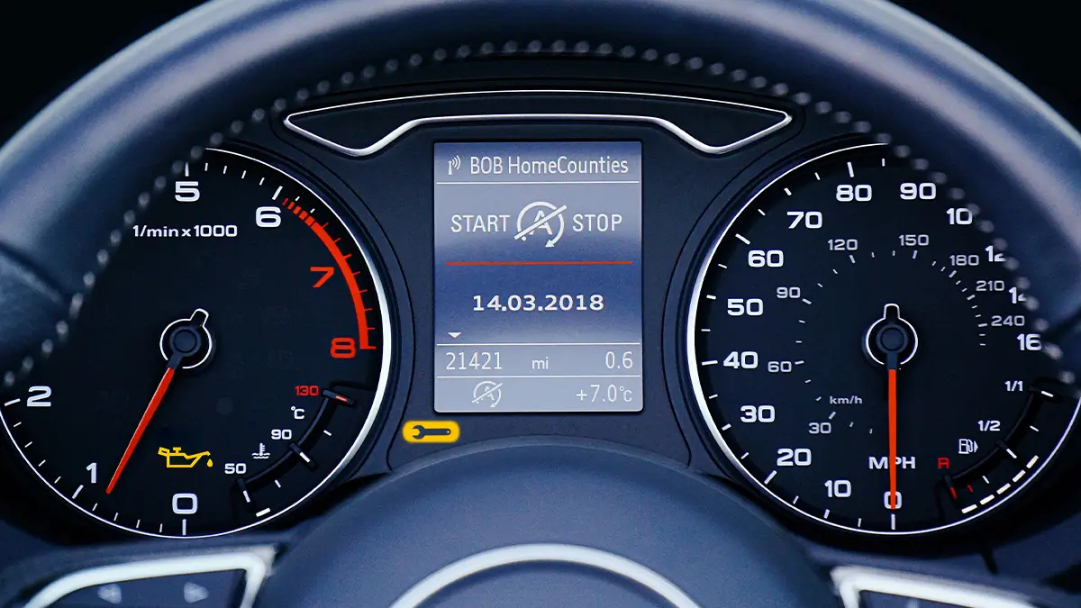 Maintenance warning light on dashboard