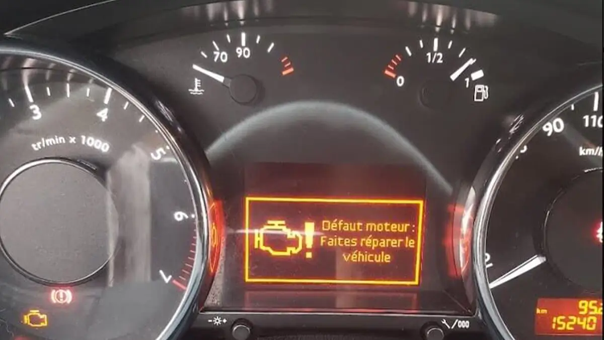 Engine fault message on Peugeot