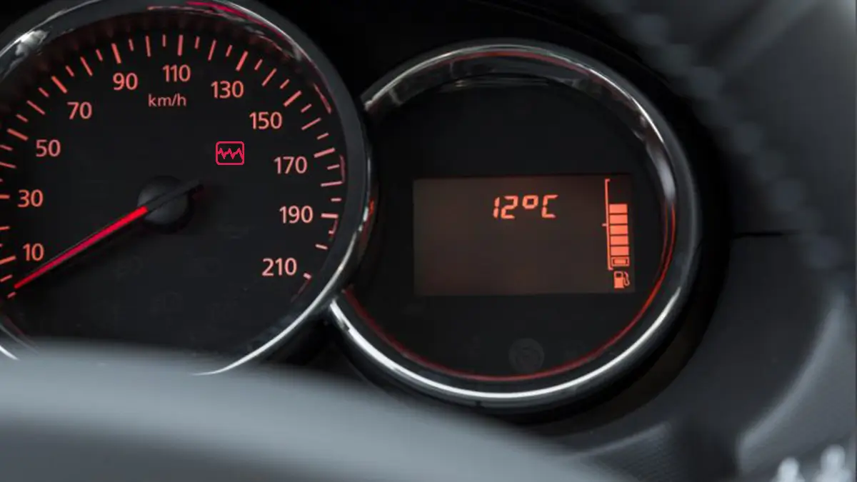 Red zigzag warning light on Dacia's dashboard