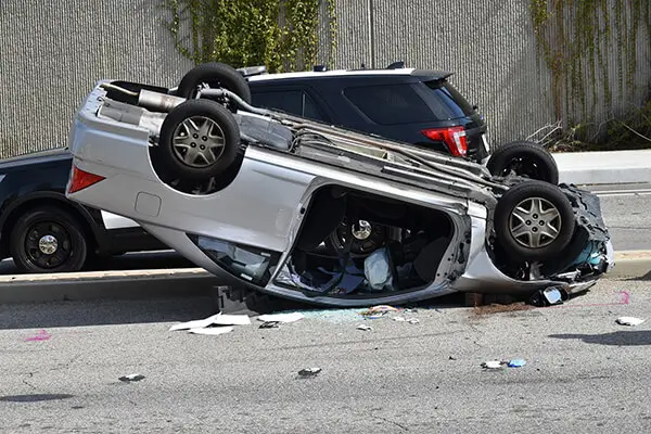 car accident with deployed airbag