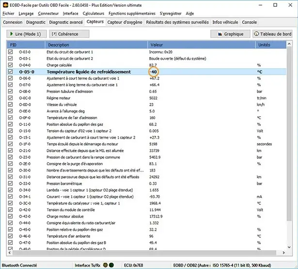 temperature sensor reading