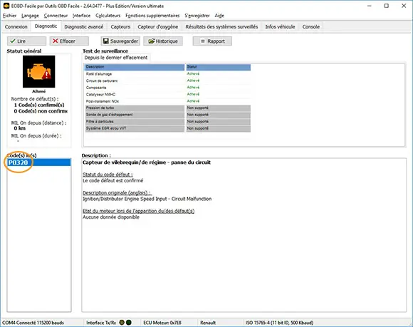 fault code crankshaft sensor