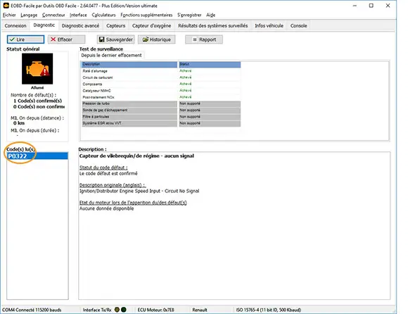 fault code crankshaft TDC sensor