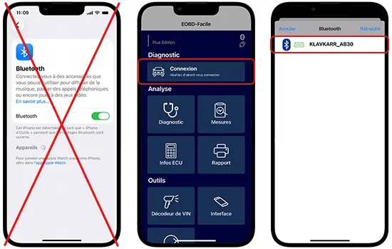 L’associazione del klavkarr su iPhone