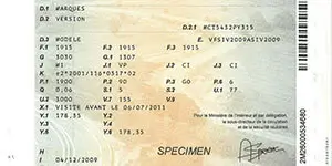 Il numero VIN sul libretto di circolazione