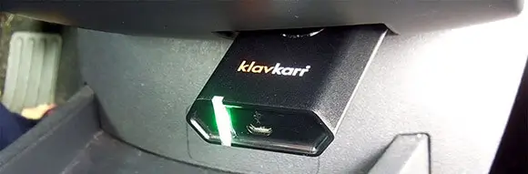 LED verde fisso sul klavkarr 210: connessione riuscita