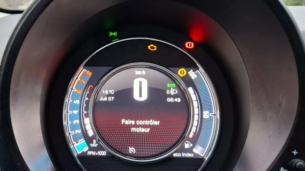 Messaggio Far controllare motore su Fiat