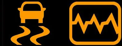 spia a zigzag arancione Dacia e spia ESP