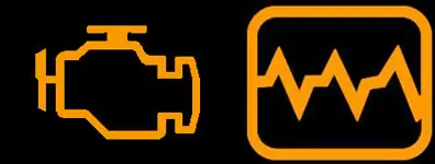 spia a zigzag arancione e spia motore Renault