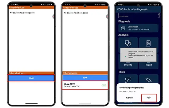 Settings to connect the klavkarr 210