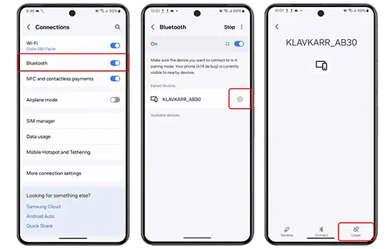 Settings to connect the klavkarr 310