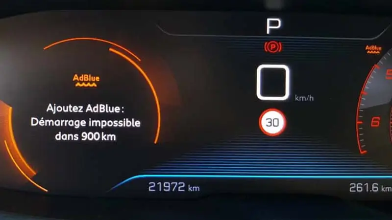 Adblue warning light Renault
