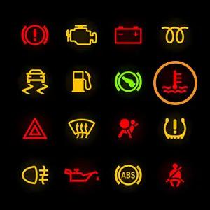red coolant warning light