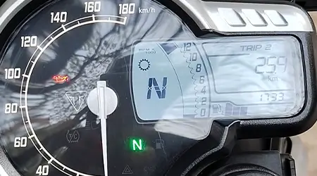 Oil change light on a Triumph motorcycle